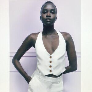 ZARA White Vest Waistcoat